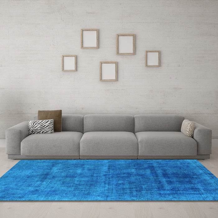 Machine Washable Abstract Light Blue Modern Rug in a Living Room, wshabs1777lblu