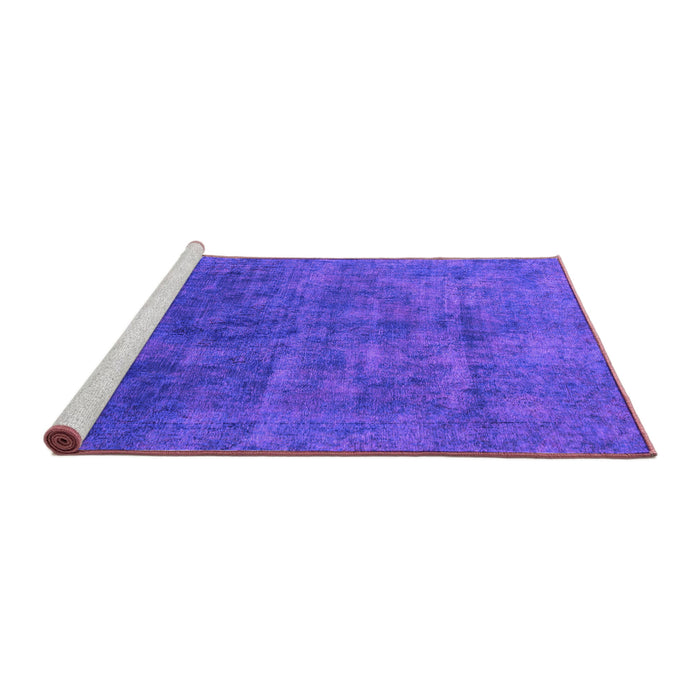 Sideview of Machine Washable Abstract Purple Modern Area Rugs, wshabs1777pur