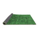 Sideview of Abstract Emerald Green Modern Rug, abs1777emgrn