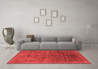 Machine Washable Abstract Red Modern Rug, wshabs1777red