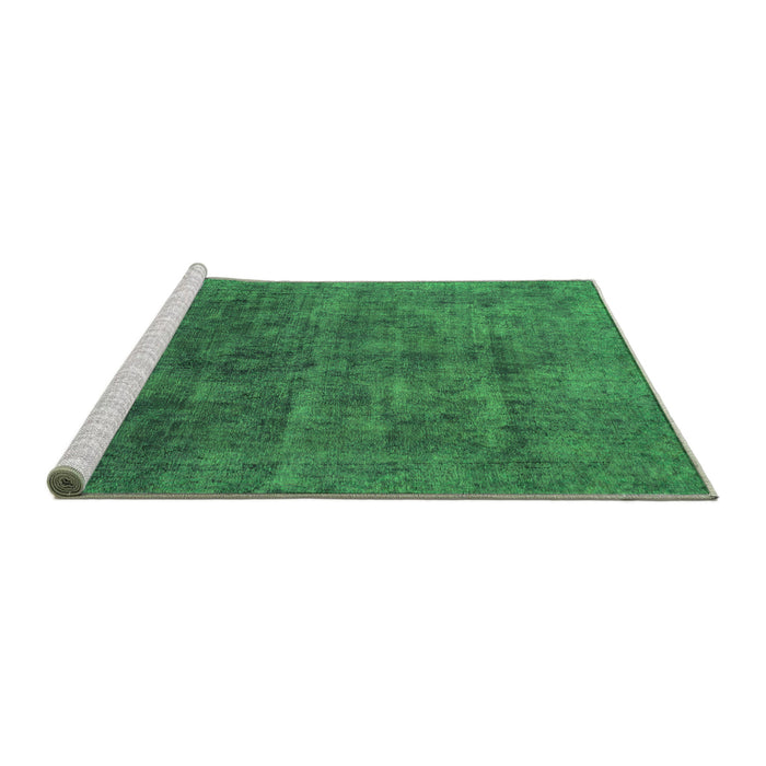 Sideview of Machine Washable Abstract Green Modern Area Rugs, wshabs1777grn