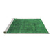 Sideview of Machine Washable Abstract Green Modern Area Rugs, wshabs1777grn