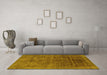 Machine Washable Abstract Yellow Modern Rug in a Living Room, wshabs1777yw