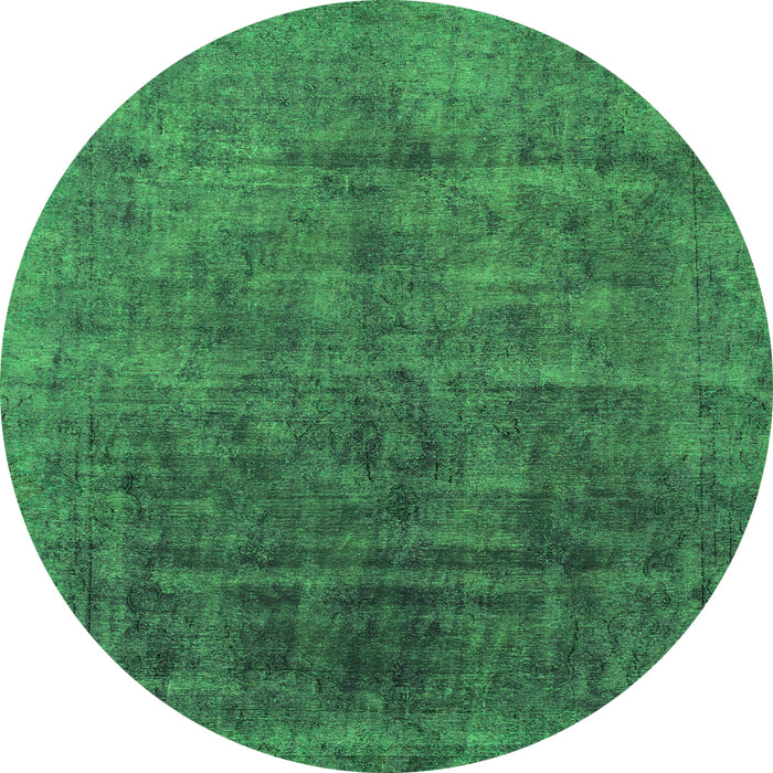Round Abstract Green Modern Rug, abs1777grn