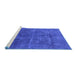 Sideview of Machine Washable Abstract Blue Modern Rug, wshabs1777blu