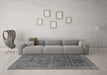 Machine Washable Abstract Gray Modern Rug in a Living Room,, wshabs1777gry