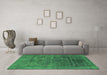 Machine Washable Abstract Green Modern Area Rugs in a Living Room,, wshabs1777grn