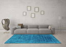 Machine Washable Abstract Turquoise Modern Area Rugs in a Living Room,, wshabs1777turq