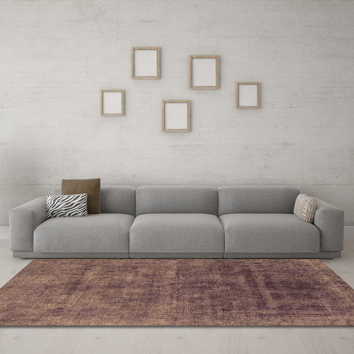 Machine Washable Abstract Brown Modern Rug in a Living Room,, wshabs1777brn