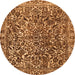 Round Abstract Orange Modern Rug, abs1778org