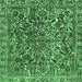 Square Abstract Emerald Green Modern Rug, abs1778emgrn