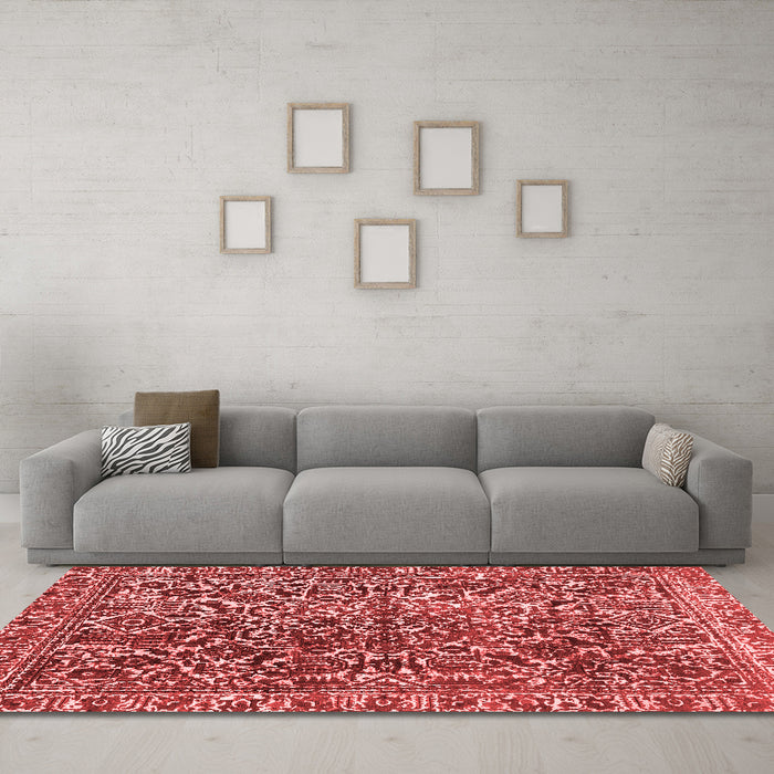 Modern Red Washable Rugs