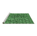 Sideview of Machine Washable Abstract Emerald Green Modern Area Rugs, wshabs1778emgrn