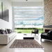 Square Abstract Taupe Brown Modern Rug in a Living Room, abs1778