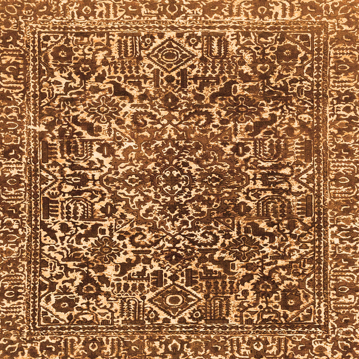 Square Machine Washable Abstract Orange Modern Area Rugs, wshabs1778org