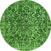 Round Abstract Green Modern Rug, abs1778grn