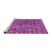 Sideview of Machine Washable Abstract Pink Modern Rug, wshabs1778pnk