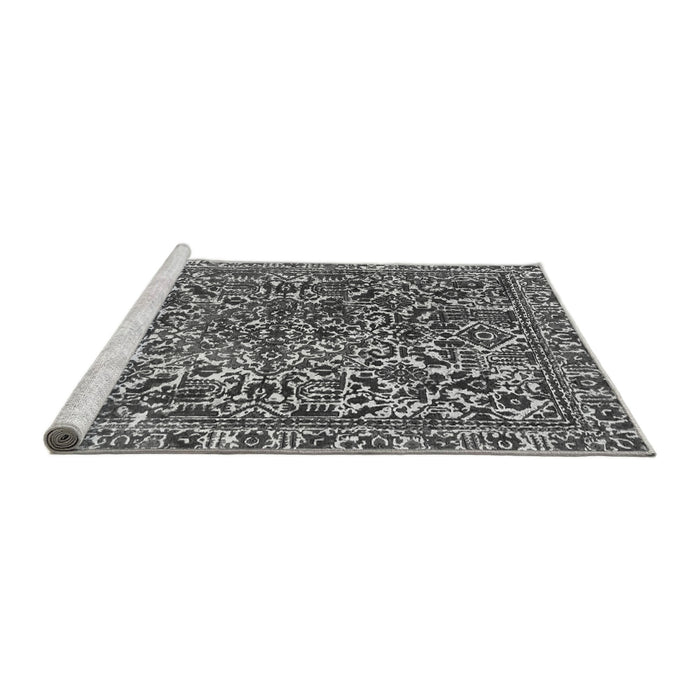 Sideview of Machine Washable Abstract Gray Modern Rug, wshabs1778gry