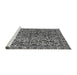 Sideview of Machine Washable Abstract Gray Modern Rug, wshabs1778gry