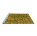 Sideview of Machine Washable Abstract Yellow Modern Rug, wshabs1778yw