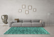 Machine Washable Abstract Turquoise Modern Area Rugs in a Living Room,, wshabs1778turq