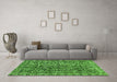 Machine Washable Abstract Green Modern Area Rugs in a Living Room,, wshabs1778grn