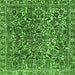 Square Machine Washable Abstract Green Modern Area Rugs, wshabs1778grn