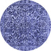 Round Machine Washable Abstract Blue Modern Rug, wshabs1778blu