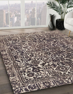 Machine Washable Abstract Taupe Brown Rug in a Family Room, wshabs1778