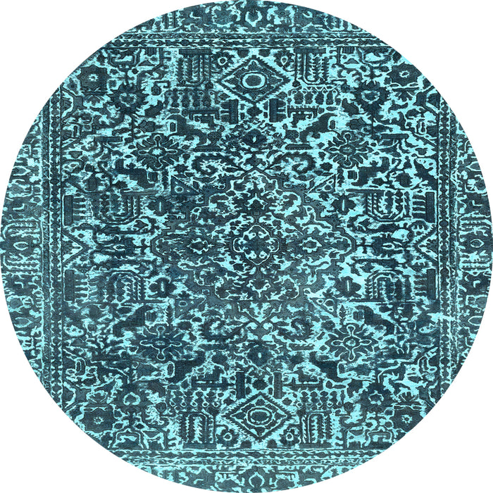 Round Machine Washable Abstract Light Blue Modern Rug, wshabs1778lblu