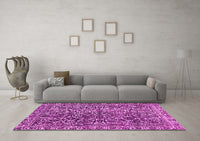 Machine Washable Abstract Pink Modern Rug, wshabs1778pnk