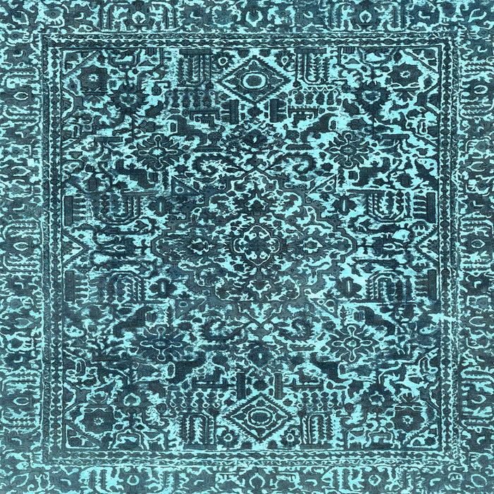 Square Abstract Light Blue Modern Rug, abs1778lblu