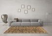 Machine Washable Abstract Brown Modern Rug in a Living Room,, wshabs1778brn