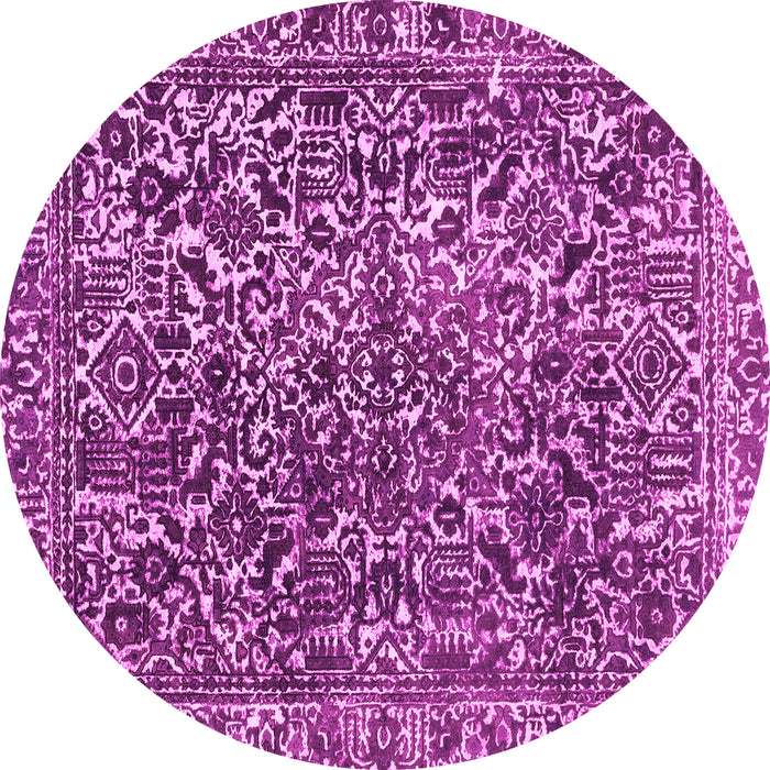 Round Abstract Pink Modern Rug, abs1778pnk
