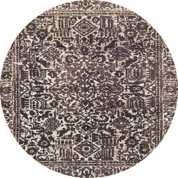 Round Machine Washable Abstract Taupe Brown Rug, wshabs1778