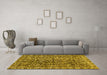 Machine Washable Abstract Yellow Modern Rug in a Living Room, wshabs1778yw