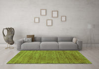 Machine Washable Abstract Green Modern Rug, wshabs1779grn