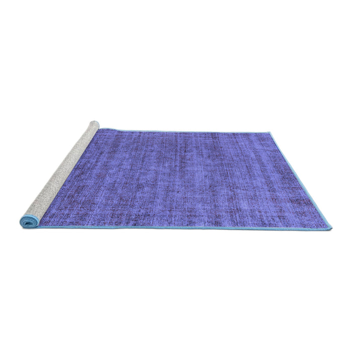 Sideview of Machine Washable Abstract Blue Modern Rug, wshabs1779blu
