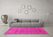 Machine Washable Abstract Pink Modern Rug in a Living Room, wshabs1779pnk