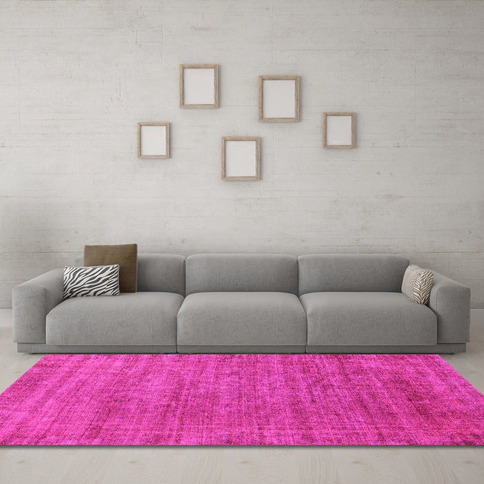 Machine Washable Abstract Pink Modern Rug in a Living Room, wshabs1779pnk