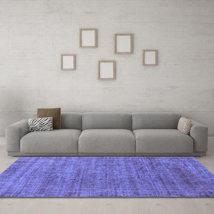 Machine Washable Abstract Blue Modern Rug in a Living Room, wshabs1779blu