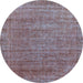 Round Abstract Light Blue Modern Rug, abs1779lblu