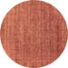 Round Abstract Brown Modern Rug, abs1779brn