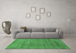 Machine Washable Abstract Emerald Green Modern Area Rugs in a Living Room,, wshabs1779emgrn