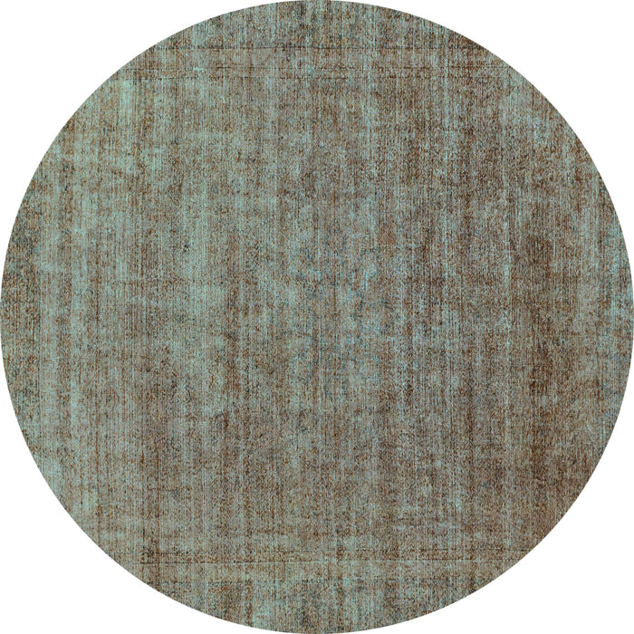 Round Abstract Turquoise Modern Rug, abs1779turq