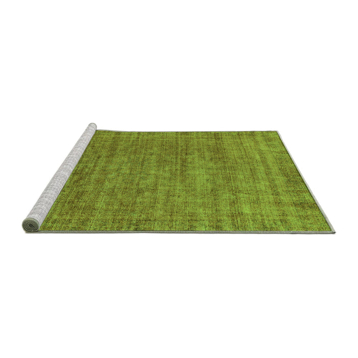 Sideview of Machine Washable Abstract Green Modern Area Rugs, wshabs1779grn