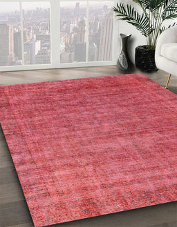 Machine Washable Abstract Red Rug in a Family Room, wshabs1779