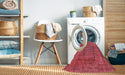 Machine Washable Abstract Red Rug in a Washing Machine, wshabs1779