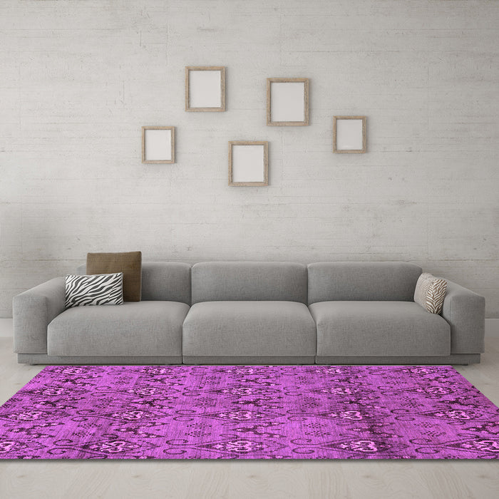 Machine Washable Abstract Purple Modern Area Rugs in a Living Room, wshabs177pur