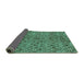 Sideview of Abstract Turquoise Modern Rug, abs177turq